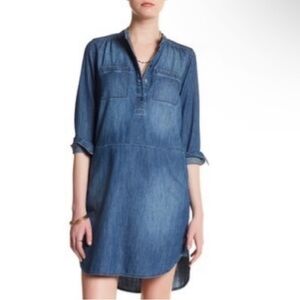 JOE FRESH Denim Long Sleeve Shirt Dress Size Medium